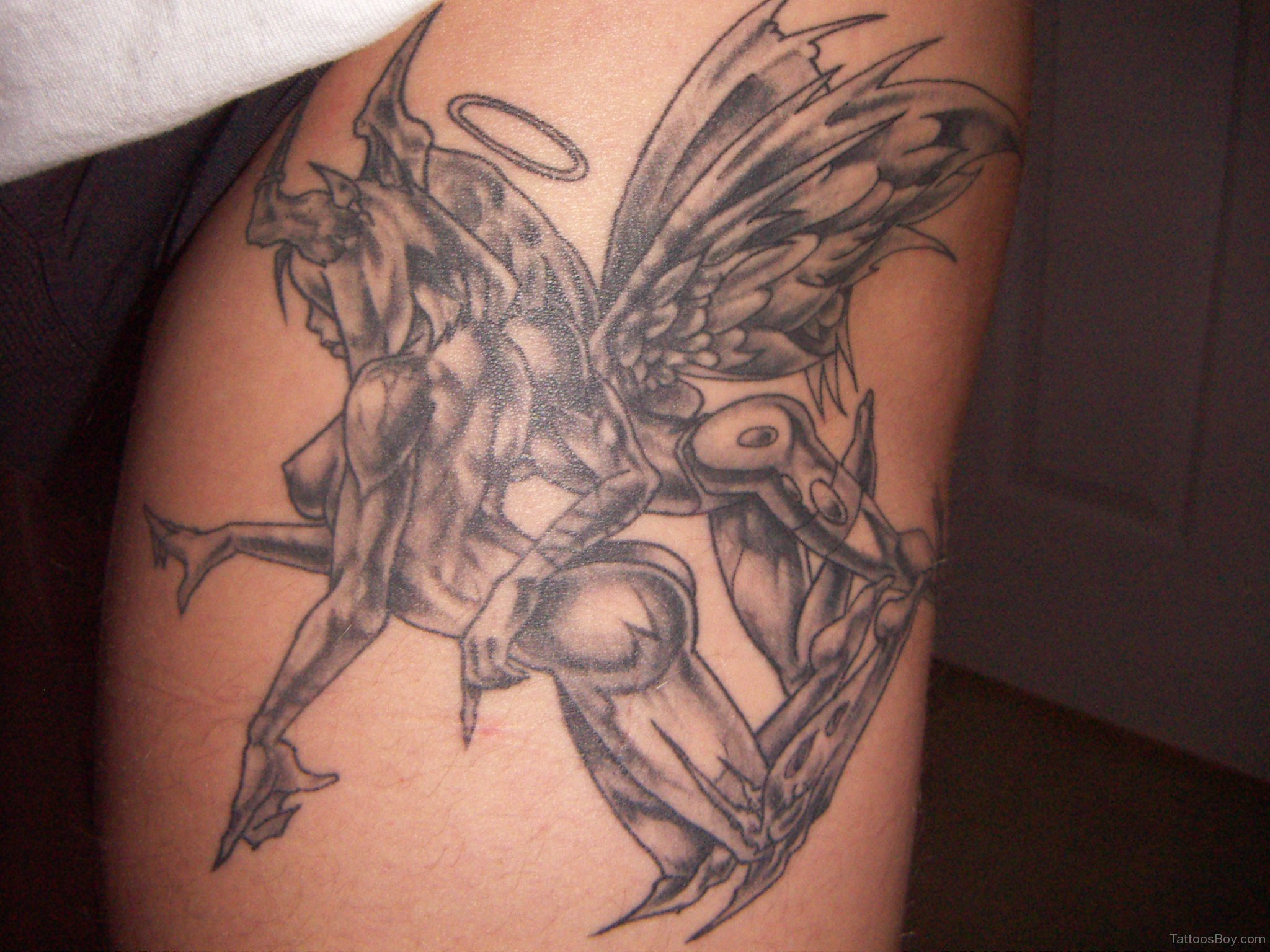 4. Devil and Angel Shoulder Tattoo - wide 7