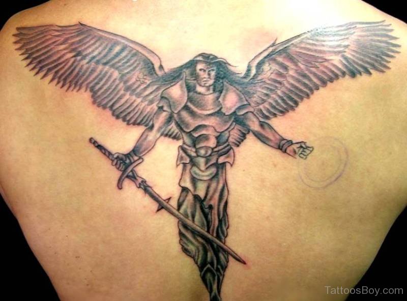 Guardian Angel Tattoo on Back - wide 5