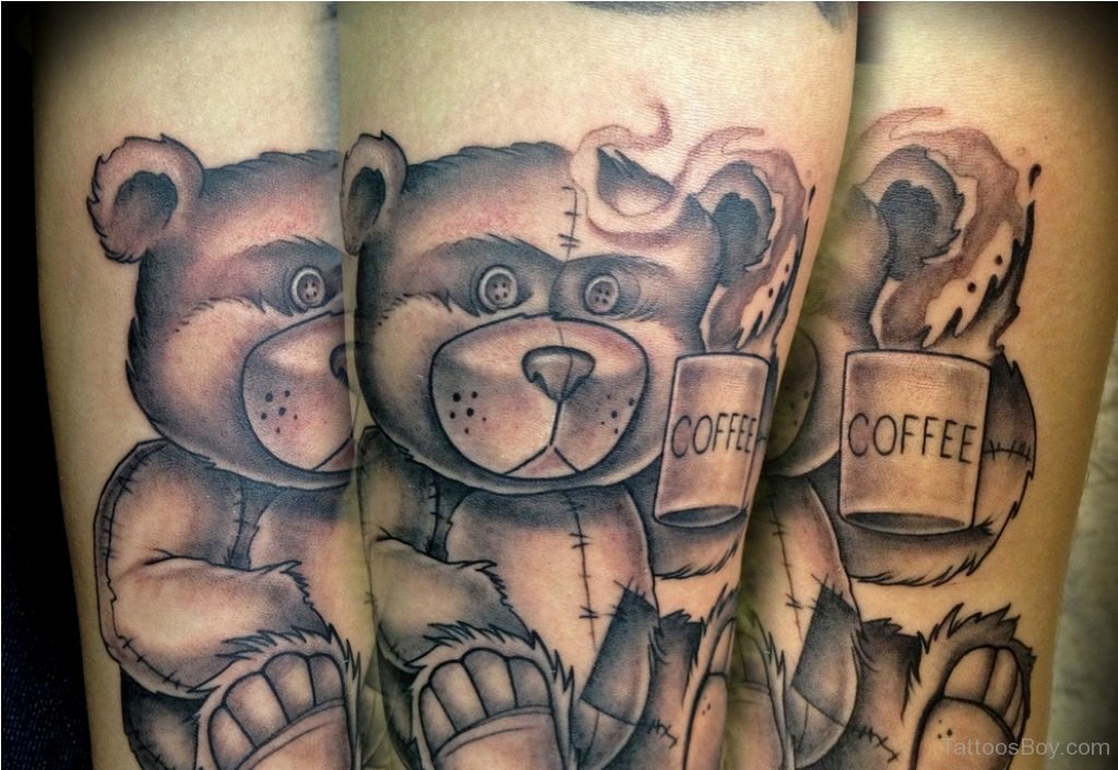 Black And Grey Memorial Teddy Bear Tattoo Tattoo Designs Tattoo