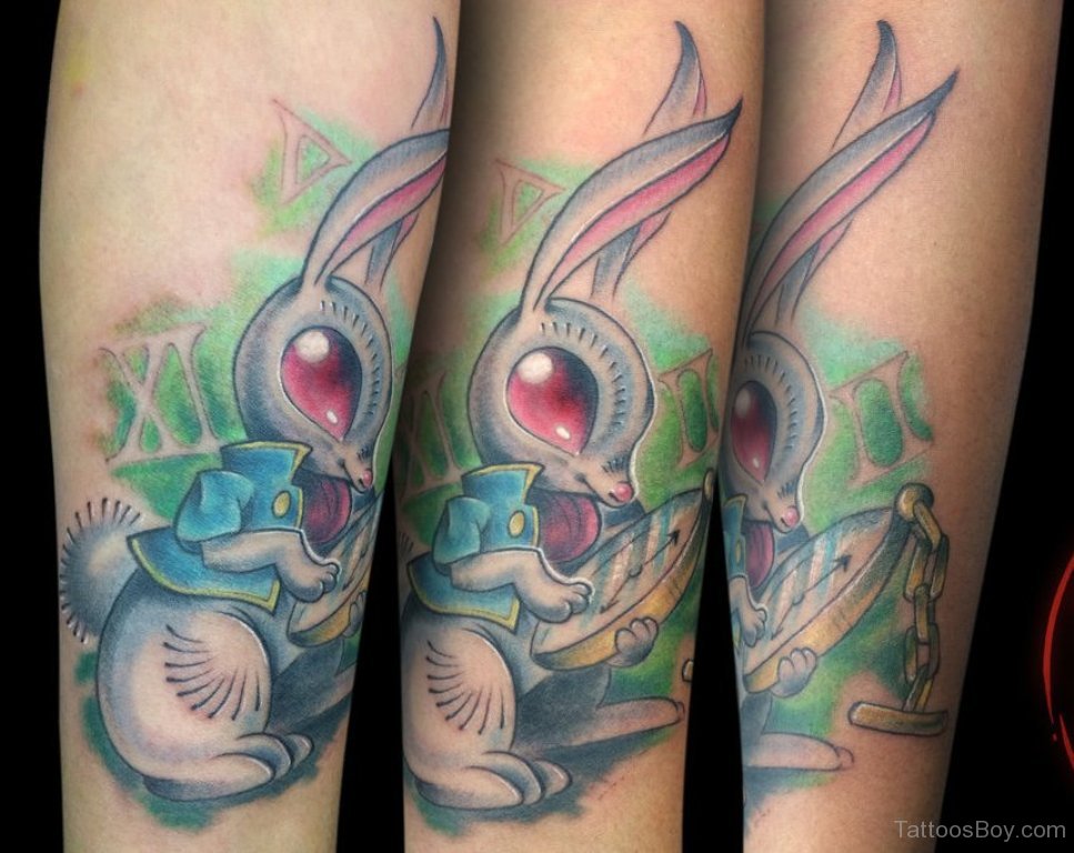 7. Geometric Bunny and Flower Tattoo - wide 3