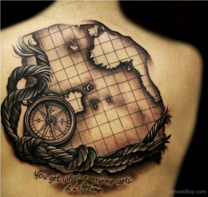 Map Tattoo Design On Back | Tattoo Designs, Tattoo Pictures