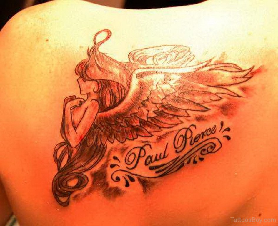 Guardian Angel Tattoo on Back - wide 1