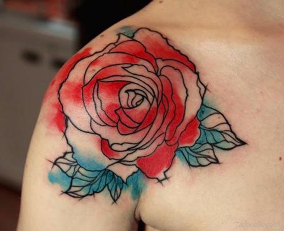 4. Neo-Traditional Mens Rose Tattoo - wide 9