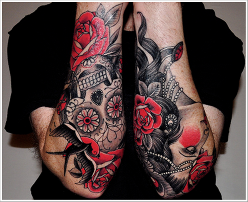 Black and White Skull and Rose Tattoo Ideas - wide 3