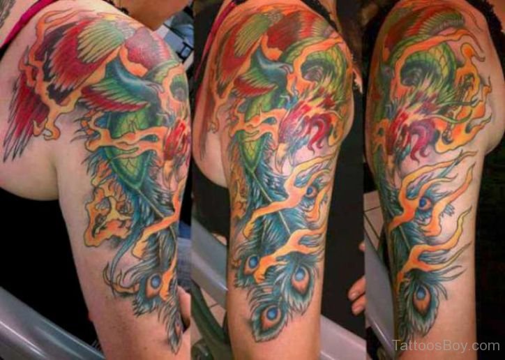 4. Masculine Phoenix Sleeve Tattoo - wide 1