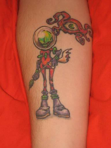 Alien Tattoo On Arm