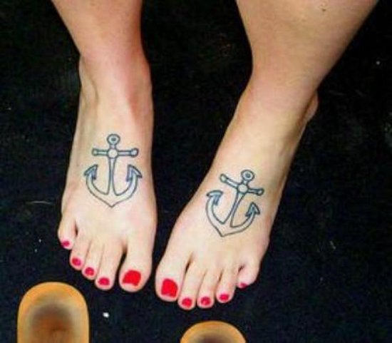 Anchor Tattoos On Feet