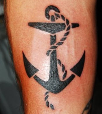 Black Anchor Tattoo