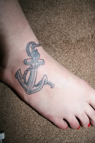 Anchor Tattoo On Foot