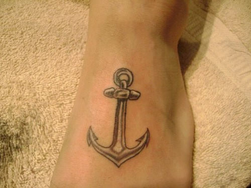 Anchor Tattoo On Foot