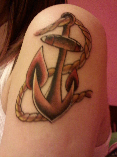 Anchor Tattoo On Shoulder