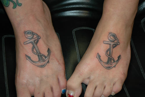 Anchor Tattoos On Feet