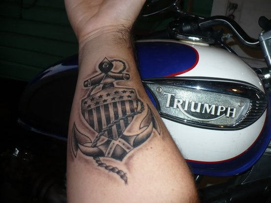 American Anchor Tattoo On Arm