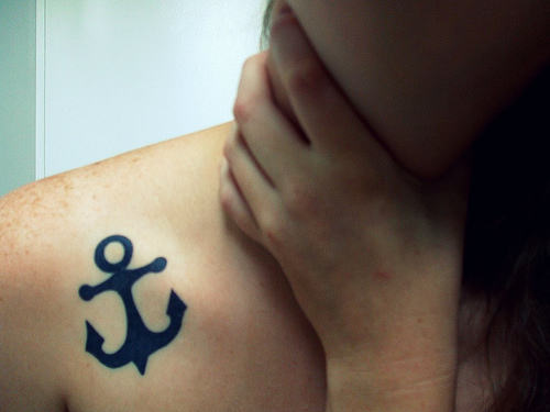 Bold Black Anchor Tattoo