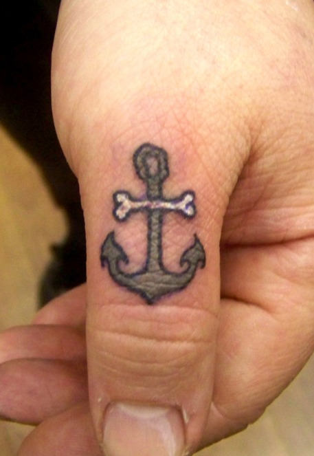 Anchor Tattoo On Thumb