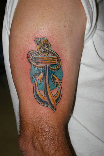 Colorful Anchor Tattoo