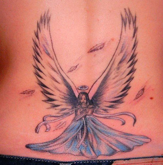 Angel Tattoo on Lower Back