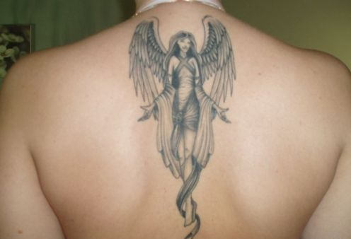 Guardian Angel Tattoo on Back