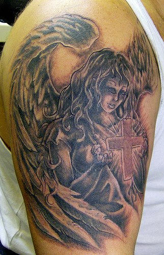 Angel Tattoo On Shoulder