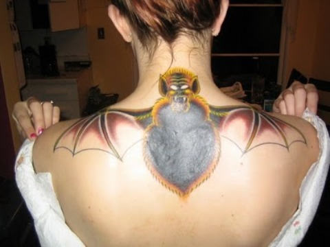 Bat Tattoo On Back