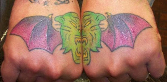 Bat Tattoo On Hands