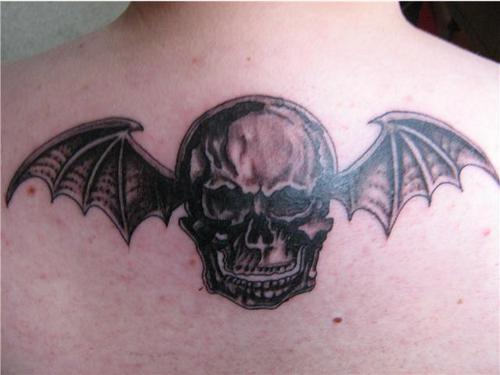 Unique Bat Tattoo On Back