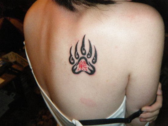 Bear Claw Tattoo On Back