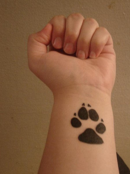 Paw Print Tattoo On Wrist