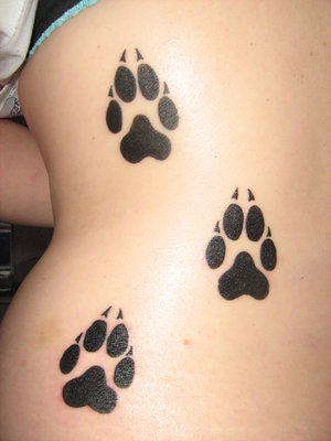 Bear Paws Tattoo On Back