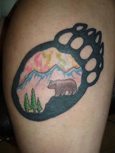 Wonderful Bear Paw Tattoo