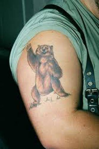 Bear Tattoo On Shoulder