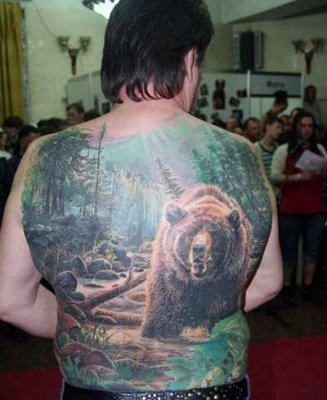 Bear Tattoo On Back