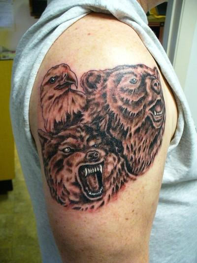 Bears Tattoo On Shoulder