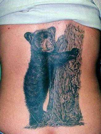 Bear Tattoo On Back