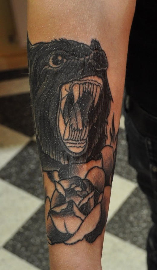 Bear Tattoo On Arm