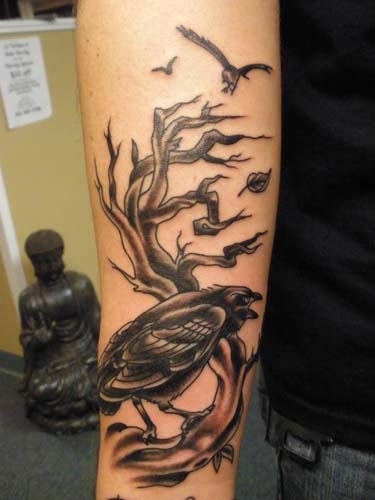 Crow Tattoo on Arm