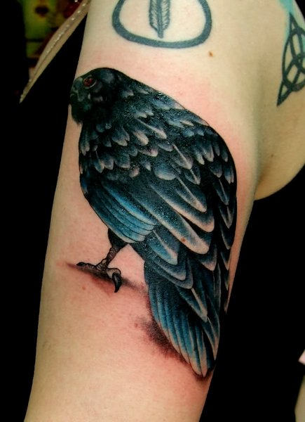 Crow Tattoo Design on Arm