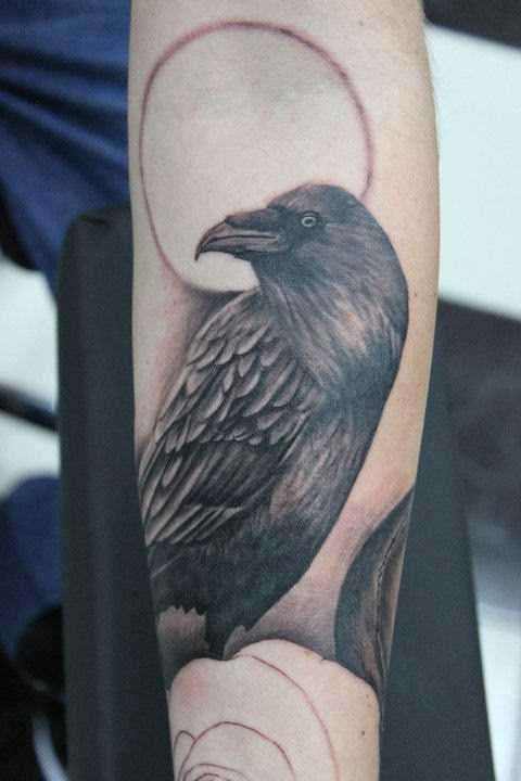 Crow Tattoo On Arm