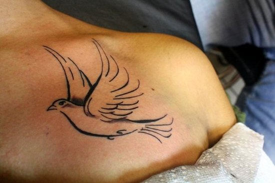 Dove Tattoo On Chest