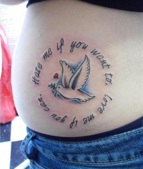 Dove Tattoo With a Message