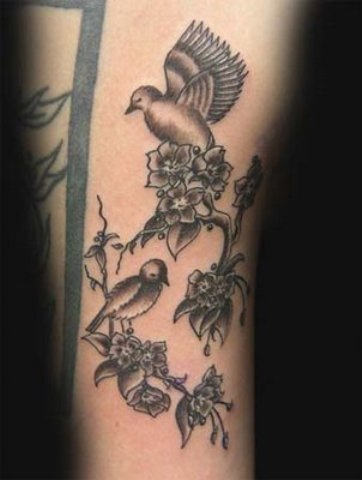 Birds & Blossoms Tattoo
