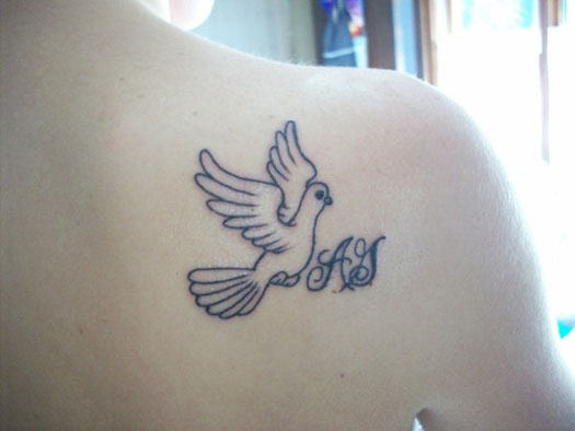 Nice Dove Tattoo On Back