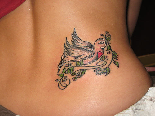 Dove Tattoo On Waist