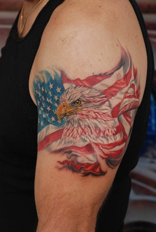 American Eagle Tattoo On Shoulder