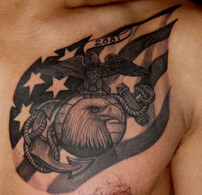 American Eagle Tattoo On Chest