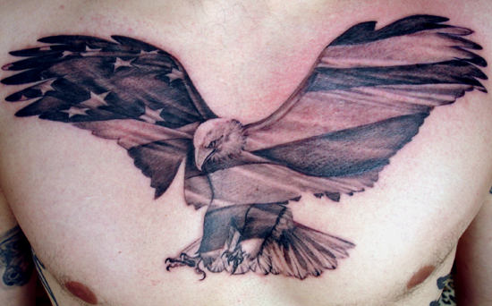 American Eagle Tattoo On Chest