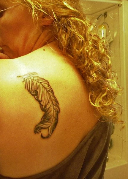 Eagle Feather Tattoo On Back