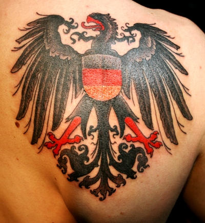 Black Eagle Tattoo On Back