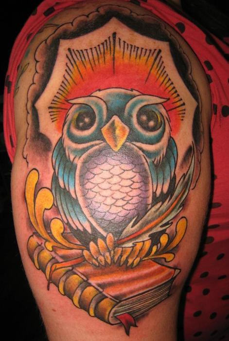 Owl Tattoo On Shoulder