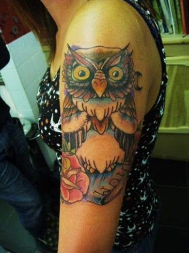 Owl Tattoo On Shoulder